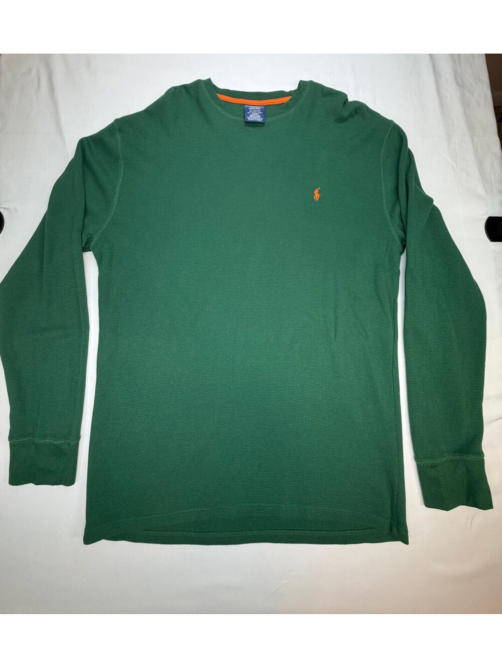 Polo Ralph Lauren Men's Long Sleeve Thermal Shirt Crew Neck Logo Size 2XL Green